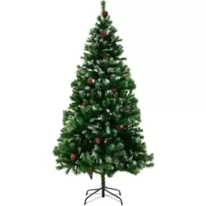 Image of Christmas Tree Xmas Artificial Green White 140cm 5ft 180cm 6ft 240cm 8ft Bushy Pine Decoration Snow 180cm
