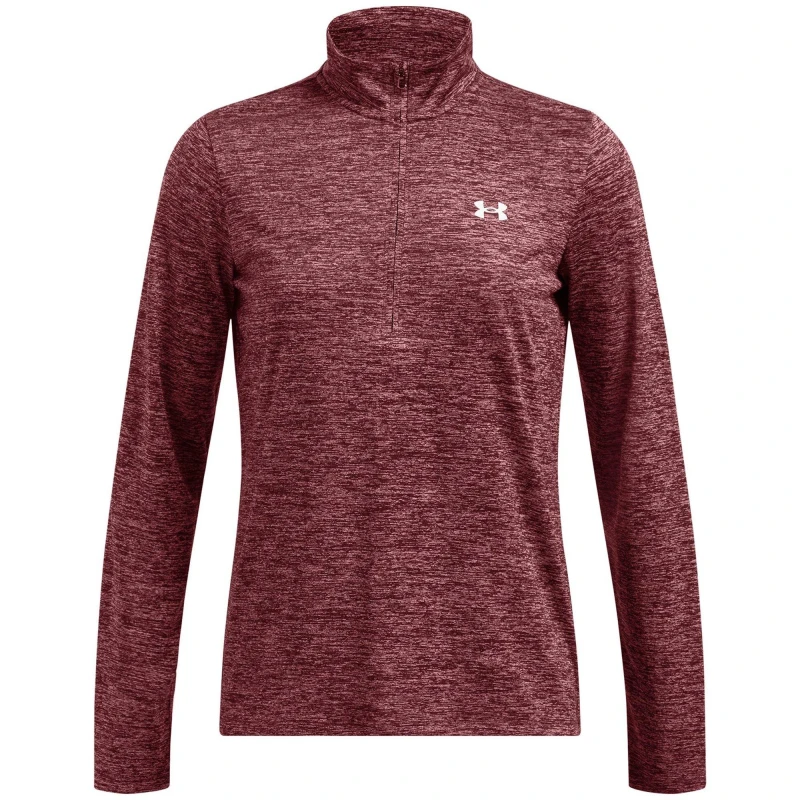 Image of Under Armour Armour Tech Half Zip Top Womens - Red Red 8