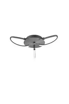 Image of Lasham 3 Light LED Ceiling Flush Mount Fixed Bars Satin Silver Finish