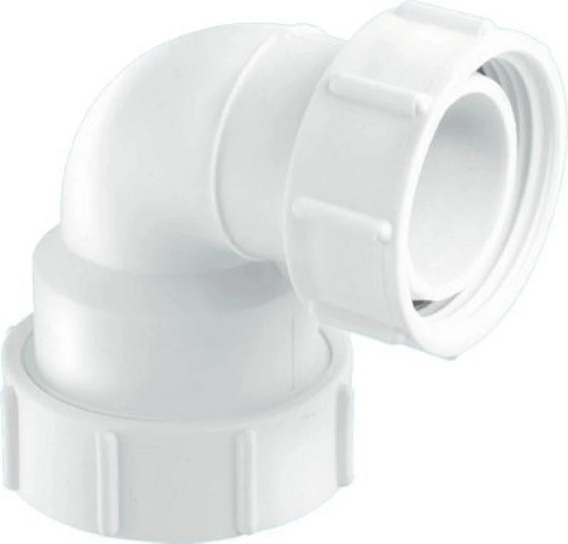 Image of McAlpine S5M-A 1.25" 95° Multifit Bend x BSP coupling nut White