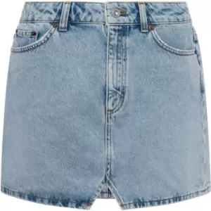 Image of French Connection Poppie Organic Denim Mini Skirt - Blue