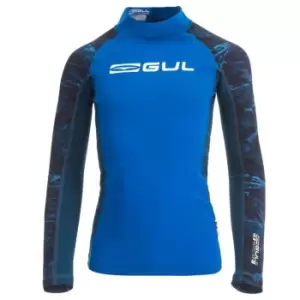 Image of Gul Long Sleeve Rash Vest Juniors - Blue