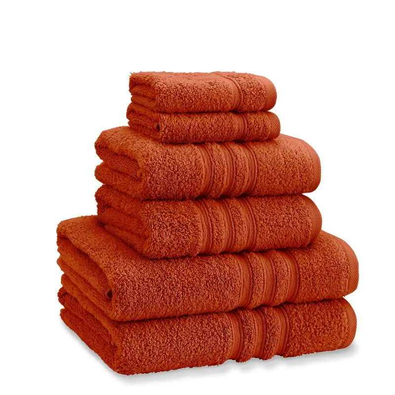 Image of Catherine Lansfield 'Zero Twist' Cotton 6 Piece Towel Bale Terracotta