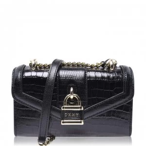 Image of DKNY Ella Croc Shoulder Bag - Black/Gold BGD