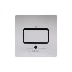 Image of Schneider Electric Ultimate Screwless Flat Plate - Single Fan Isolator Switch, 3 Pole, 16AX, GU1413BPC, Polished Chrome with Black Insert