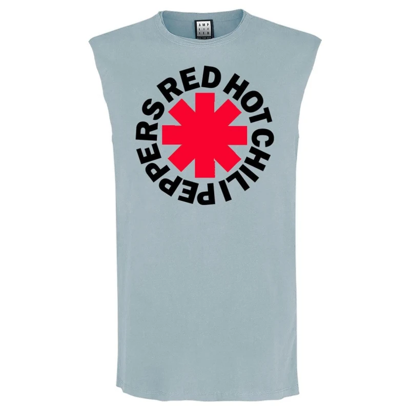 Image of Amplified Amplified Men Classic Asterix Red Hot Chili Peppers Tank Top in Pale Blue Size: Medium Pale Blue M Male 5063527634931