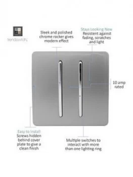 Image of Trendiswitch 2G 2W 10A Light Switch Light Grey