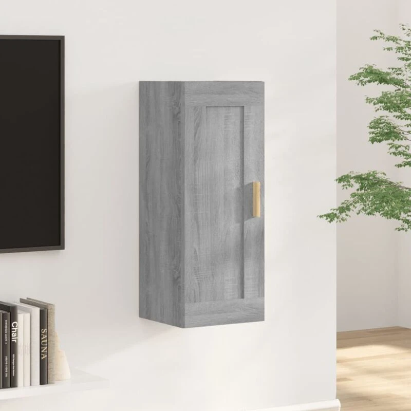 Image of Vidaxl Wall Cabinet Grey Sonoma 35X34X90 Cm Engineered Wood, Grey 817451