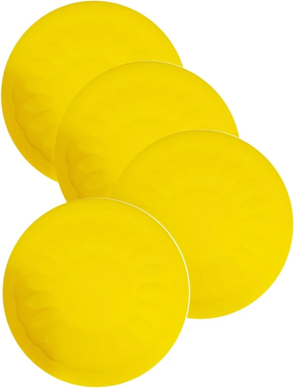 Image of Aidapt 9cm Round Coaster Yellow Pk Of 4 Yellow