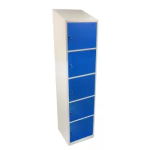 Image of Five Tier Hero Metal Locker, Light Grey Doors, 1950H x 300W x 300D