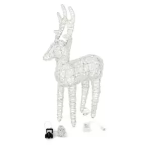 Image of The Winter Workshop - 80Cm Rattan Reindeer Dual Powered - White