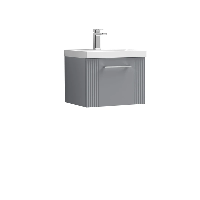 Image of Balterley 1 Drawer Wall Hung Vanity Unit MidEdge Basin Grey 500mm Grey
