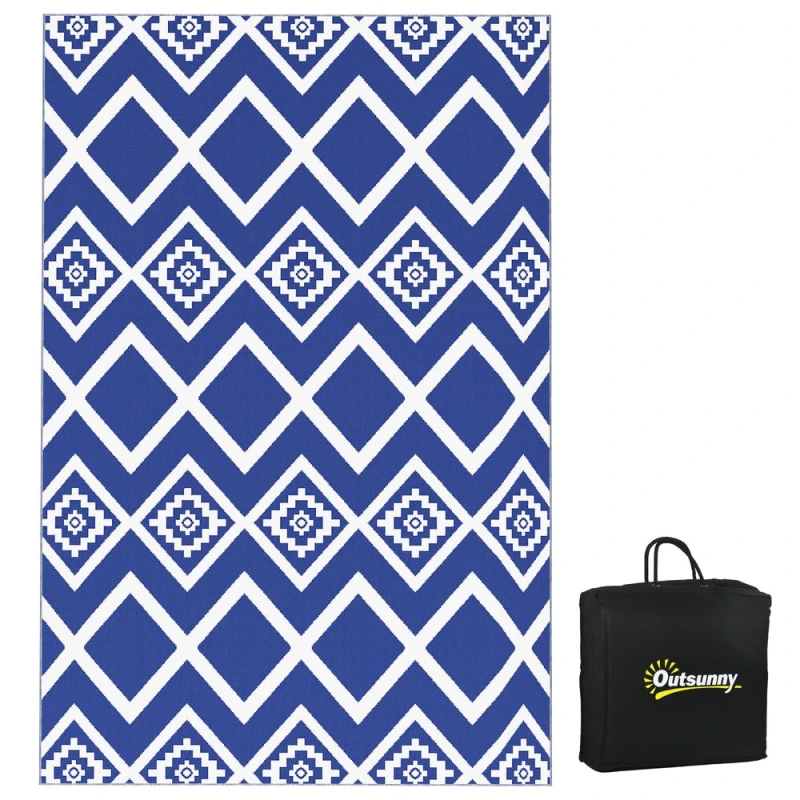 Image of Outsunny Outsunny - Reversible Waterproof Outdoor Rug w/ Carry Bag 5056725392314