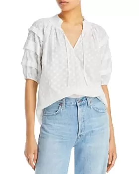 Image of Rails Paris Floral Embroidered Blouse