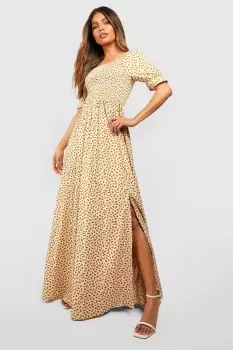 Image of Ditsy Floral Square Neck Shirred Maxi Dress