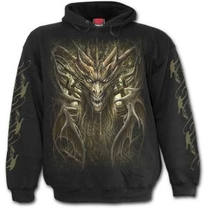 Image of Dragon Forest Mens Small Hoodie - Black
