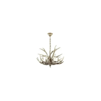 Image of Ideal Lux Chalet - 6 Light Pendant Chandelier Light Brown, E14