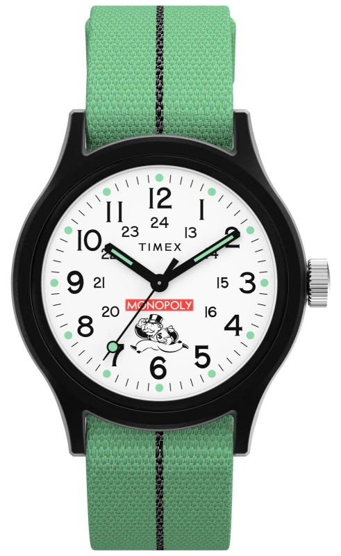 Image of Timex TW2Y47100 x Monopoly MK1 (36mm) White Dial / Green and Watch