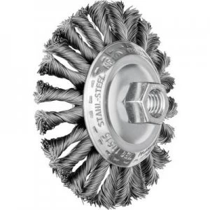 Image of PFERD HORSE COMBITWIST conical brush, plait 115 x 26mm wire thickness 0.5 Mm with thread M14 43315011