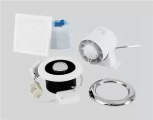 Image of Xpelair Airline Inline Extract Fan with Timer, LED Light, Ducting and Grille