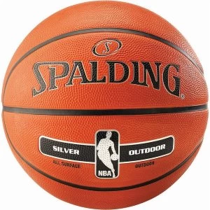 Image of Spalding NBA Silver Outdoor Basketball Tan - Size 6