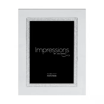 Image of 5" x 7" - Impressions Silver Colour Glitter Photo Frame