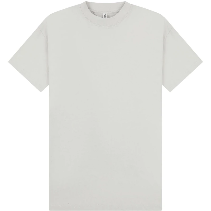 Image of Casual Classics Mens Combed Ringspun Cotton Extended Neckline Tall Oversized T-Shirt in Medium Beige Size: Small Medium Beige Male S