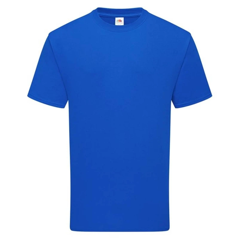 Image of Fruit Of The Loom Fruit of the Loom Men Cotton T-Shirt in Blue Size: Small Blue S Male 5063693927882