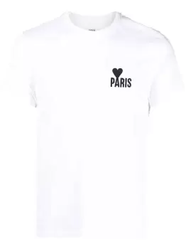 Image of AMI PARIS Logo Paris ADC T-Shirt White