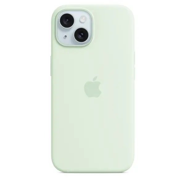 Image of Apple iPhone 15 Silicone Case with MagSafe - Soft Mint MWNC3ZM/A