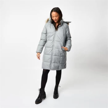 Image of Jack Wills Eco Mia Quilted Parka Jacket - Grey