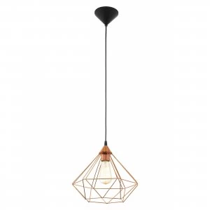 Image of EGLO ES/E27 Tarbes Copper Coloured Pendant Light 60W - 94194
