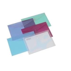 Image of Rexel A4 Popper Wallets Assorted Colours - 1 x Pack of 6 Wallets