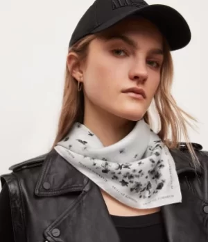 Image of Sakura Silk AllSaints Womens Bandana, Ecru White and Black