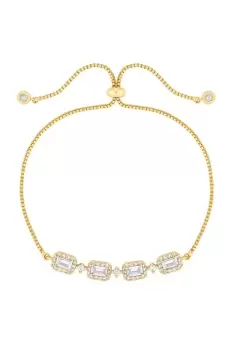 Image of Gold Plated Fine Baguette Toggle Bracelet