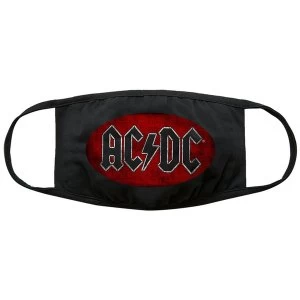 Image of Ac/Dc - Oval Logo Vintage Face Mask - Black
