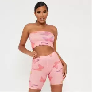 Image of I Saw It First Butterfly Print Cycling Shorts - Pink