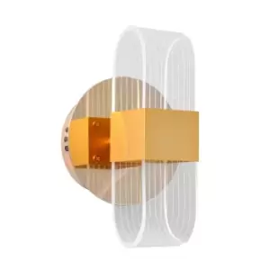 Image of Bilbao Integrated LED Wall Lamp Gold 12cm