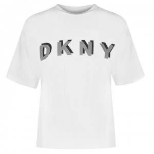 Image of DKNY Short Sleeved Crew Neck Top Ladies - White
