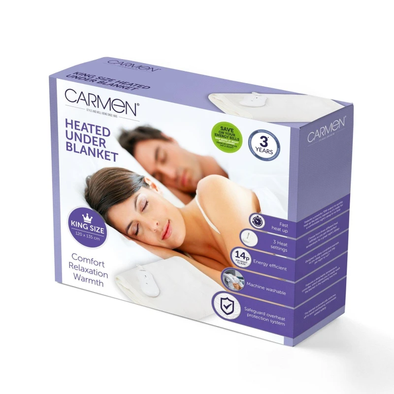 Image of Carmen Kingsize Electric Blanket White