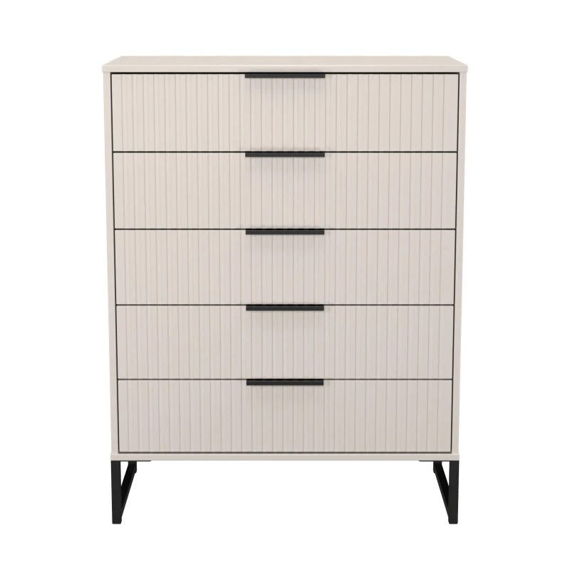 Image of Ready Assembled 2 U Menai 5 Drawer Chest (Ready Assembled) in Taupe Size: Large Taupe Unisex Large
