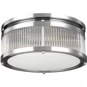 Image of Loops - IP44 4 Bulb Flush Light Glass Tube Rods Banded Metal Secures Chrome LED G9 3.5W
