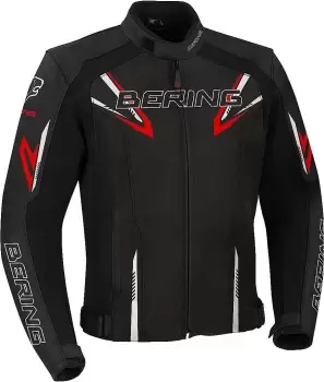 Image of Bering Skope Motorcycle Leather Jacket, black-red Size M black-red, Size M