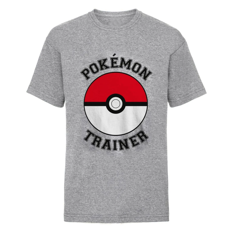 Image of Pokemon Pokeball T-Shirt in Grey Size: 3-4 Years Grey Unisex 3-4 Years