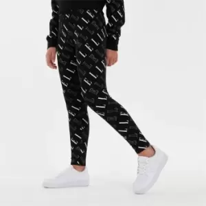 Image of Elle AOP Logo Leggings - Black
