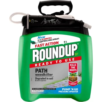 Image of Roundup Path & Drive Ready To Use Pump N Go Weedkiller - 5L