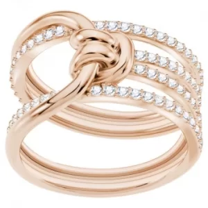 Image of Ladies Swarovski Rose Gold Plated Lifelong Ring Size Q.5