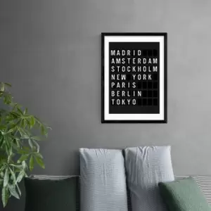 Image of East End Prints Arrivals Board Print Black