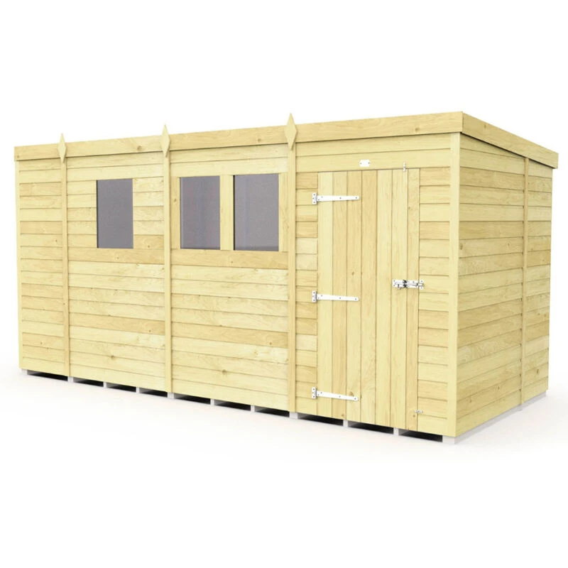Image of Flat Pack Sheds DIY Sheds 13 x 7 Pent Shed, Brown 13X7PFF