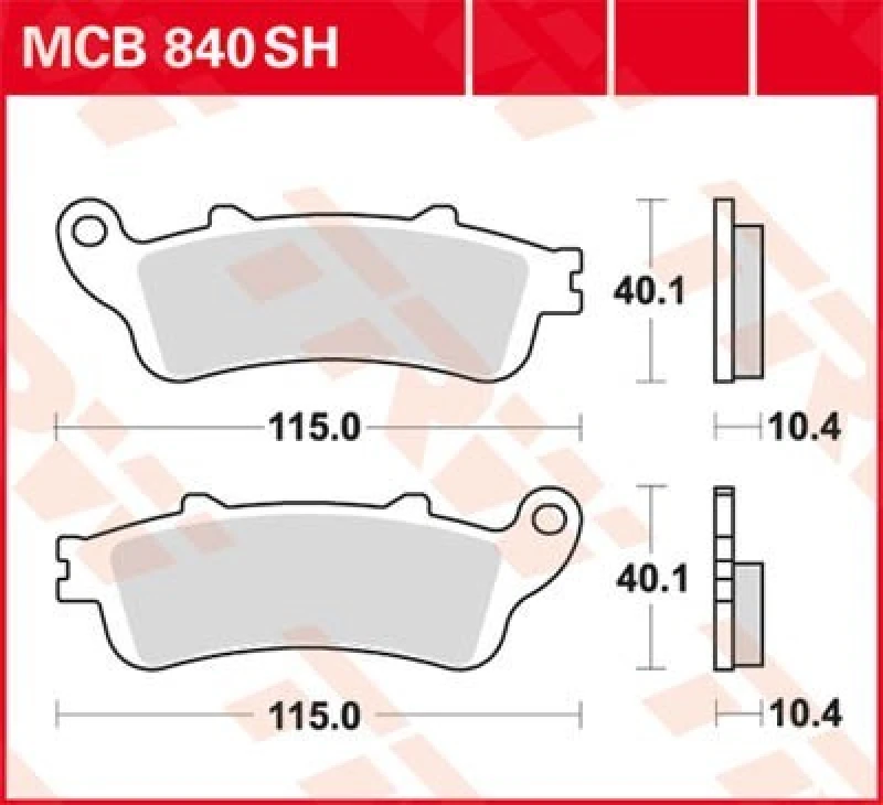 Image of TRW MCB840SH Brake pad set Brake Pad Set,disc brake (402)